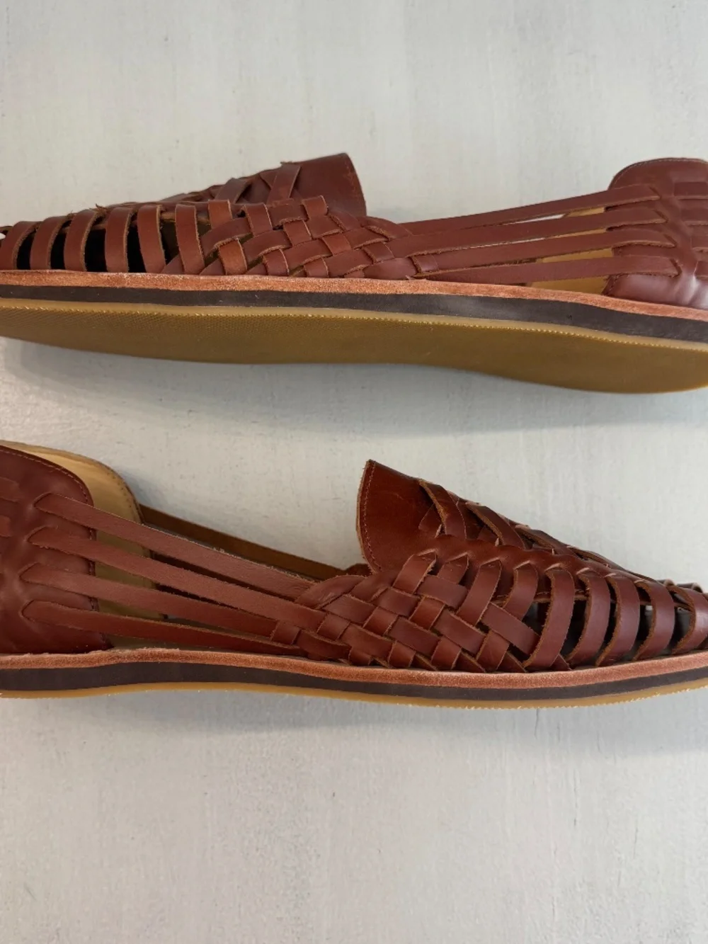 Nisolo Men's Huarache Sandal in Brandy Closed Toe Leather Slip-On Sz 13 NIB
